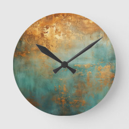 Copper Patina Rustic Ronde Klok