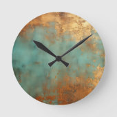 Copper Patina Rustic Ronde Klok (Voorkant)