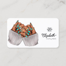 Copper Patina Turquoise Grunge Zwart Vrouw Salon Visitekaartje