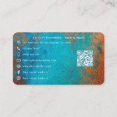 Copper Patina Turquoise Grunge Zwart Vrouw Salon Visitekaartje (Achterkant)