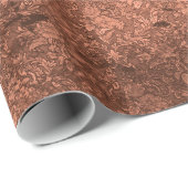 Copper Penny Distressed Gothic Damask Wrapping Pap Cadeaupapier (Rol Hoek)