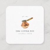 Copper Pot Illustration Visitekaartje koffiewinkel (Voorkant)