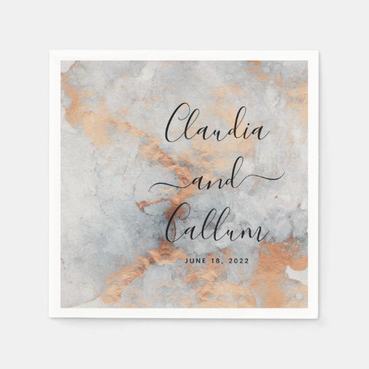 Copper Quarry Wedding Cocktail Napkins Servet (Voorkant)