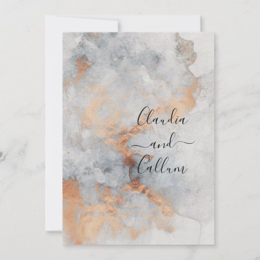 Copper Quarry Wedding Invitation Suite Kaart (Achterkant)