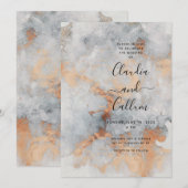 Copper Quarry Wedding Invitation Suite Kaart (Voorkant / Achterkant)