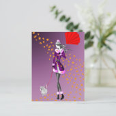 Copper Rain Purple Postcard Briefkaart (Staand voorkant)