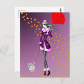 Copper Rain Purple Postcard Briefkaart (Voorkant / Achterkant)