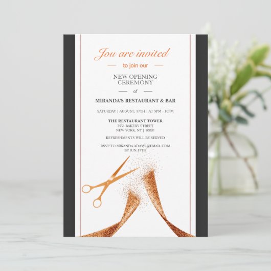 Copper Ribbon Restaurant nieuwe opening Kaart (Staand voorkant)