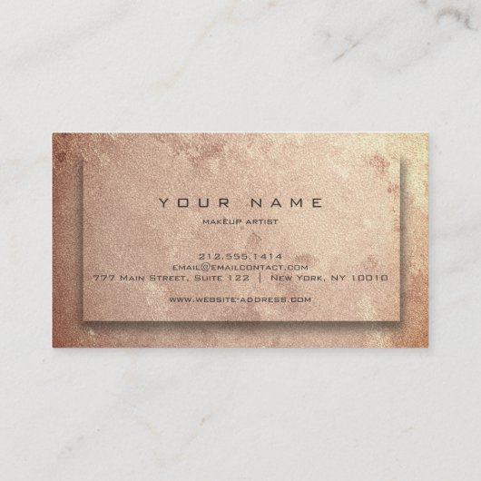 Copper Roos Gold Blush Beauty Makeup Artist Glam Visitekaartje (Achterkant)