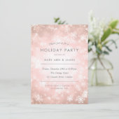 Copper Roos Gold Glitter Holiday Party  Kaart (Staand voorkant)