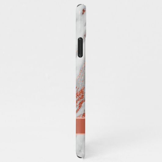 Copper | Roos Gold Glitter Marble Monogram iPhone Hoesje (Rechterkant)