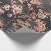 Copper RoseGrey Graphite Floral Grungy Shabby Chic Cadeaupapier (Hoek)