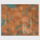 Copper Rust Blauwgroen Patina Metallic Abstract El Cadeaupapier (Vlak)
