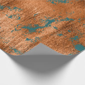 Copper Rust Blauwgroen Patina Metallic Abstract El Cadeaupapier (Hoek)