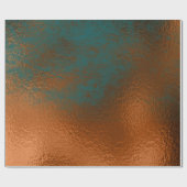 Copper Rust Blauwgroen Patina Metallic Glass Abstr Cadeaupapier (Vlak)