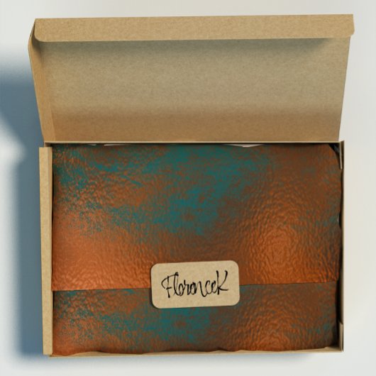 Copper Rust Blauwgroen Patina Metallic Glass Abstr Cadeaupapier