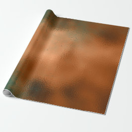 Copper Rust Blauwgroen Patina Metallic Grungy Abst Cadeaupapier