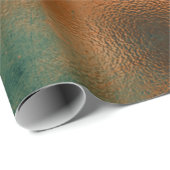 Copper Rust Blauwgroen Patina Metallic Grungy Abst Cadeaupapier (Rol Hoek)
