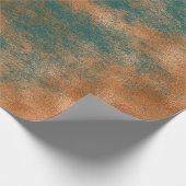 Copper Rust Blauwgroen Patina Metallic Urban Abstr Cadeaupapier (Hoek)