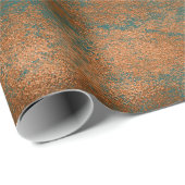Copper Rust Blauwgroen Patina Metallic Urban Abstr Cadeaupapier (Rol Hoek)