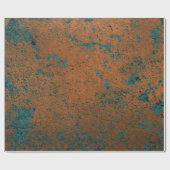 Copper Rust Blue Patina Metallic Abstract Blauwgro Cadeaupapier (Vlak)