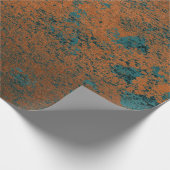 Copper Rust Blue Patina Metallic Abstract Blauwgro Cadeaupapier (Hoek)