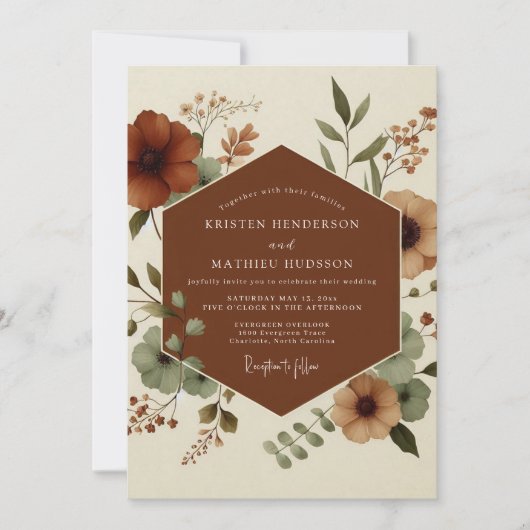 Copper Sage Autumn Wedding Kaart (Voorkant)