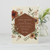 Copper Sage Autumn Wedding Kaart (Staand voorkant)