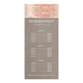 Copper Sequins Haarstylist Hair Salon Price Menu (Voorkant)