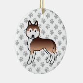 Copper Siberian Husky Cute Cartoon Dog Keramisch Ornament (Rechts)