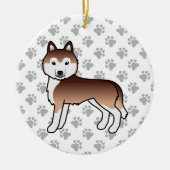 Copper Siberian Husky Cute Cartoon Dog Keramisch Ornament (Voorkant)