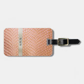 Copper Snakeskin Digital Leather Metal Monogram Bagagelabel (Voorkant horizontaal)
