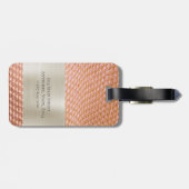 Copper Snakeskin Digital Leather Metal Monogram Bagagelabel (Achterkant horizontaal)