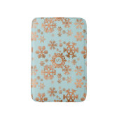 Copper Snowflake Monogram Robin Egg Blue Bath Mat (Voorkant Verticaal)