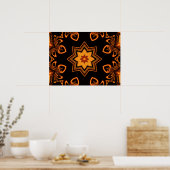 Copper Star Kaleidoscoop Poster (Keuken)