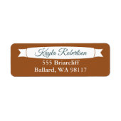 Copper & Teal Green Address Label with Banner (Voorkant)