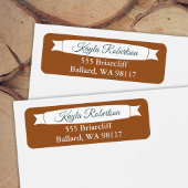 Copper & Teal Green Address Label with Banner