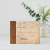Copper Textkued Kijk Wedding Party RSVP Kaart (Staand voorkant)