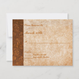 Copper Textkued Kijk Wedding Party RSVP Kaart