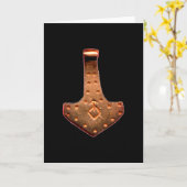 Copper Thor Hammer black greeting card Kaart (Gele Bloem)