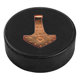 Copper Thor Hammer zwarte hockey puck