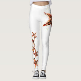 Copper Tones Grunge Star Leggings