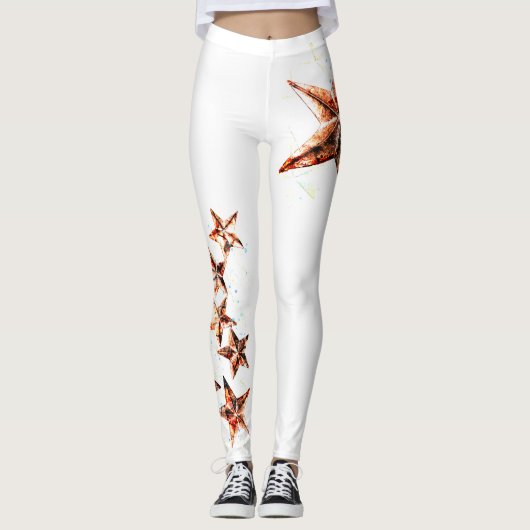 Copper Tones Grunge Star Leggings (Voorkant)