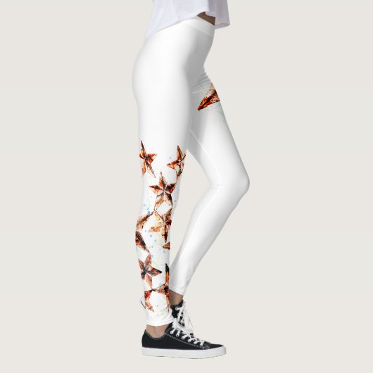 Copper Tones Grunge Star Leggings (Rechts)