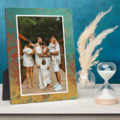 Copper Turquoise Blue Oranje Brown Texture Foto Fotoplaat (Zijkant)