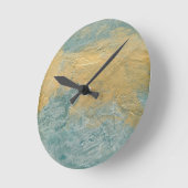 Copper Turquoise Faux Finish Ronde Klok (Hoek)
