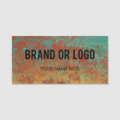Copper Turquoise Metallic Texture Business Logo Naamplaatje (Voorkant)