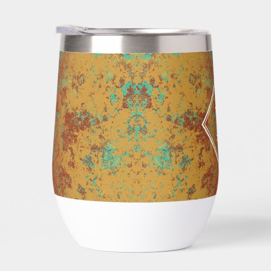 Copper Turquoise Metallic Texture Monogram Initiaa (Rechts)