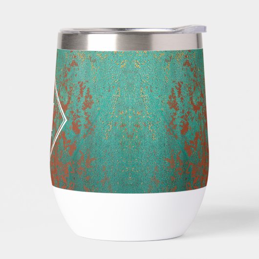 Copper Turquoise Metallic Texture Monogram Initiaa (Links)