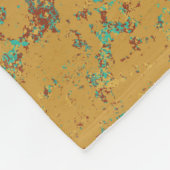 Copper Turquoise Metallic Texture Monogram Initiaa Fleece Deken (Hoek)